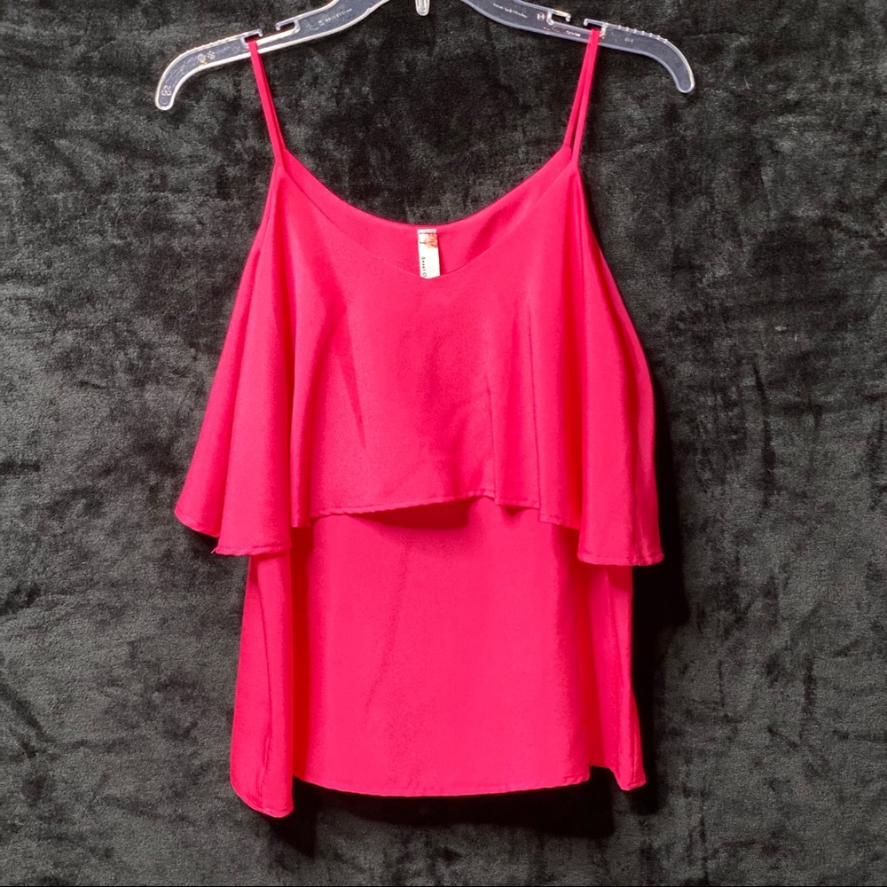 Spaghetti Strap ruffle blouse